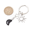 Synthetic Opalite & Natural Obsidian Pendant Keychains KEYC-JKC01212-3