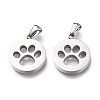 Non-Tarnish 304 Stainless Steel Pet Pendants STAS-Z006-15P-1