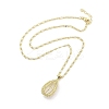 Brass Micro Pave Clear Cubic Zirconia Pendant Necklaces LS-NJEW-B101-03G-01-2