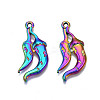 Rack Plating Rainbow Color Alloy Pendants PALLOY-S180-327-2