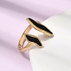 Wave Irregular 304 Stainless Steel Open Cuff Rings for Women RJEW-A091-19G-2