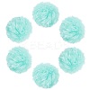 12Pcs Handmade Faux Rabbit Fur Pom Pom Ball Covered Pendants WOVE-SC0001-06E-1