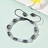 Natural  Chalcedony
 & Non-magnetic Synthetic Hematite Beaded Braided Bead Bracelets for Men Women BJEW-Z148-08P-03-1