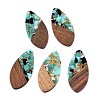 Transparent Resin and Walnut Wood Pendants LS-RESI-T057-05J-1