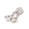 Alphabet Brass Micro Pave Clear Cubic Zirconia Pendants KK-Z151-20P-3