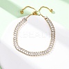 304 Stainless Steel Pave Clear Cubic Zirconia Tennis Bracelets BJEW-G754-03G-01-2