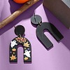 Arch with Ghost Pattern Acrylic Dangle Stud Earrings FS-WG2B12F-01-4