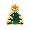 Christams Brass Enamel European Beads KK-F922-03B-G-1