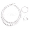 ABS Plastic Imitation Pearl Beads Jewelry Set SJEW-TAC00004-2