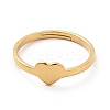 Ion Plating(IP) 201 Stainless Steel Heart Adjustable Ring for Women RJEW-F131-06G-2