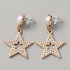 Plastic Imitation Pearl Beaded Geometry Dangle Stud Earrings EJEW-WH0013-57A-1
