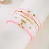 5Pcs 5 Styles Bohemian Style Glass Seed Beads and Alloy Bracelets FS-WG21953-02-1