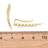 Brass Pave Cubic Zirconia Stud Crawler Earrings KK-CBAA351-04G-5