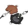 Imitation Leather Cat Shaped Coin Pouch Pendant Black Waxed Cord Necklaces NJEW-Z099-01-4