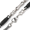 201 Stainless Steel Column Links Chain Necklace NJEW-F222-38EBP-04-2