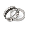 304 Stainless Steel Interlocking Ring Pendants STAS-U040-18P-C-2