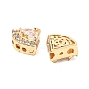 Brass Micro Pave Cubic Zirconia Beads KK-A259-10G-2