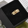 304 Stainless Steel Open Cuff Ring for Women LS-RJEW-M049-01G-08-5