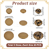 60Pcs 3 Style Brass Shank Buttons BUTT-GA0001-13-2