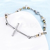 201 Stainless Steel Link Chain Bracelets BJEW-A032-02GP-02-5