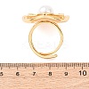 Adjustable Brass Micro Pave Clear Cubic Zirconia with ABS Plastic Pearl Cuff Rings RJEW-G368-05G-5