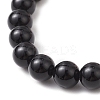 Halloween Dyed & Heated Natural Black Onyx & Synthetic Turquoise Beaded Stretch Bracelets for Women BJEW-TA00665-4