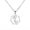 Non-Tarnish 304 Stainless Steel Pendant Necklaces PW-WG57218-04-1