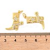 Rack Plating Brass Micro Pave Clear Cubic Zirconia Pendants KK-H486-19G-3