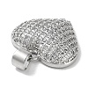 Rack Plating Brass Micro Pave Clear Cubic Zirconia
 Pendants KK-R163-03P-2