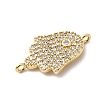 Religion Brass Micro Pave Cubic Zirconia Connector Charms KK-H529-01A-G02-2