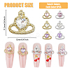 30Pcs 6 Colors Alloy Rhinestone Cabochons MRMJ-FH0001-35-2