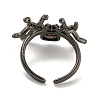 Rack Plating Brass Micro Pave Cubic Zirconia Spider Open Cuff Rings for Women RJEW-I104-24B-3