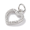 Rack Plating Brass Micro Pave Clear Cubic Zirconia Pendants KK-Z039-15P-2