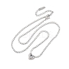 304 Stainless Steel Clear Cubic Zirconia Heart Pendant Necklaces for Women NJEW-Z044-15P-02-4