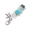 Natural Quartz Crystal & South Africa Jasper Chips Pendant Decoration HJEW-JM02100-01-5