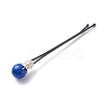 Eco-Friendly Copper Wire Wrapped Round Gemstone Hair Bobby Pin OHAR-JH00025-02-4