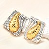 304 Stainless Steel Two-tone Stud Earrings for Women EJEW-R023-01GP-02-2