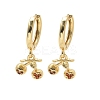 Brass Cubic Zirconia Hoop Earrings EJEW-Q015-01G-B-2