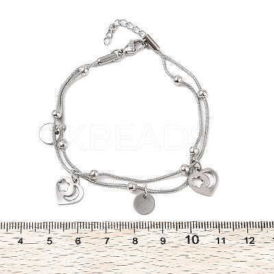 304 Stainless Steel Multi-strand Bracelets BJEW-Q038-08P-1