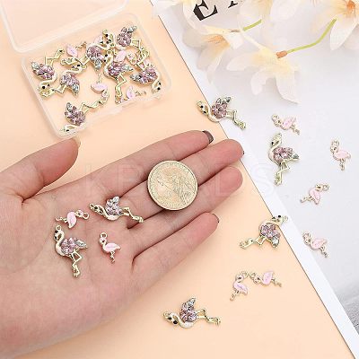 28Pcs 2 Style Alloy Rhinestone Pendants FIND-CA0006-42-1