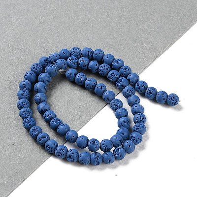 Synthetic Lava Rock Dyed Beads Strands G-H311-08A-09-1