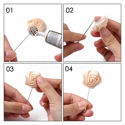 Platinum Brooch DIY Findings Pin Back X-KK307-NF-1