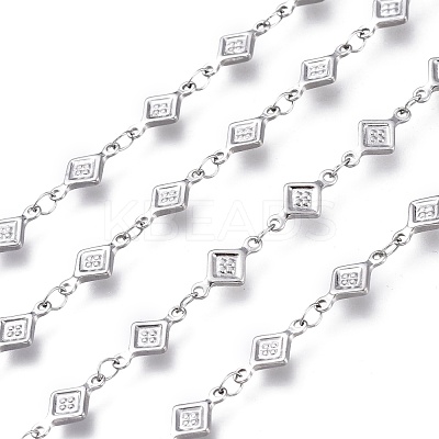Tarnish Resistant 304 Stainless Steel Rhombus Link Chains CHS-P011-04P-1