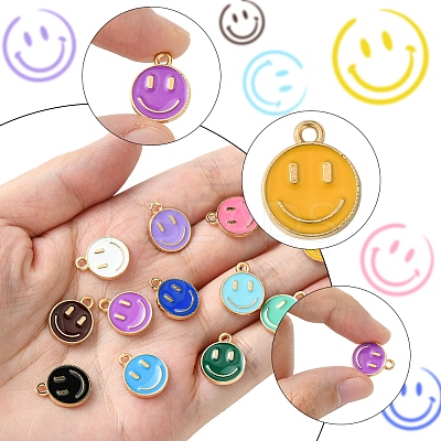 26Pcs 13 Colors Alloy Enamel Charms ENAM-FS0001-88-1