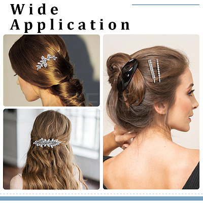 2 Sets 2 Styles Iron Crystal Rhinestone Hair Bobby Pins OHAR-ME0001-05-1