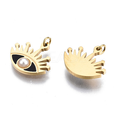 316 Surgical Stainless Steel Enamel Charms STAS-S116-382A-G-1