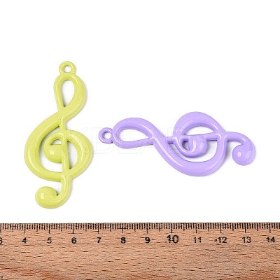 Spray Painted Alloy Big Pendants PALLOY-T092-86M-1