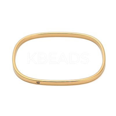 304 Stainless Steel Crystal Rhinestone Rectangle Bangles for Women BJEW-A150-03G-1