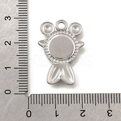 304 Stainless Steel Pave Natural White Shell Pendants STAS-C122-21F-02P-1
