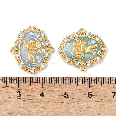 Epoxy Resin & Shell Connector Charms KK-K380-10B-G-1